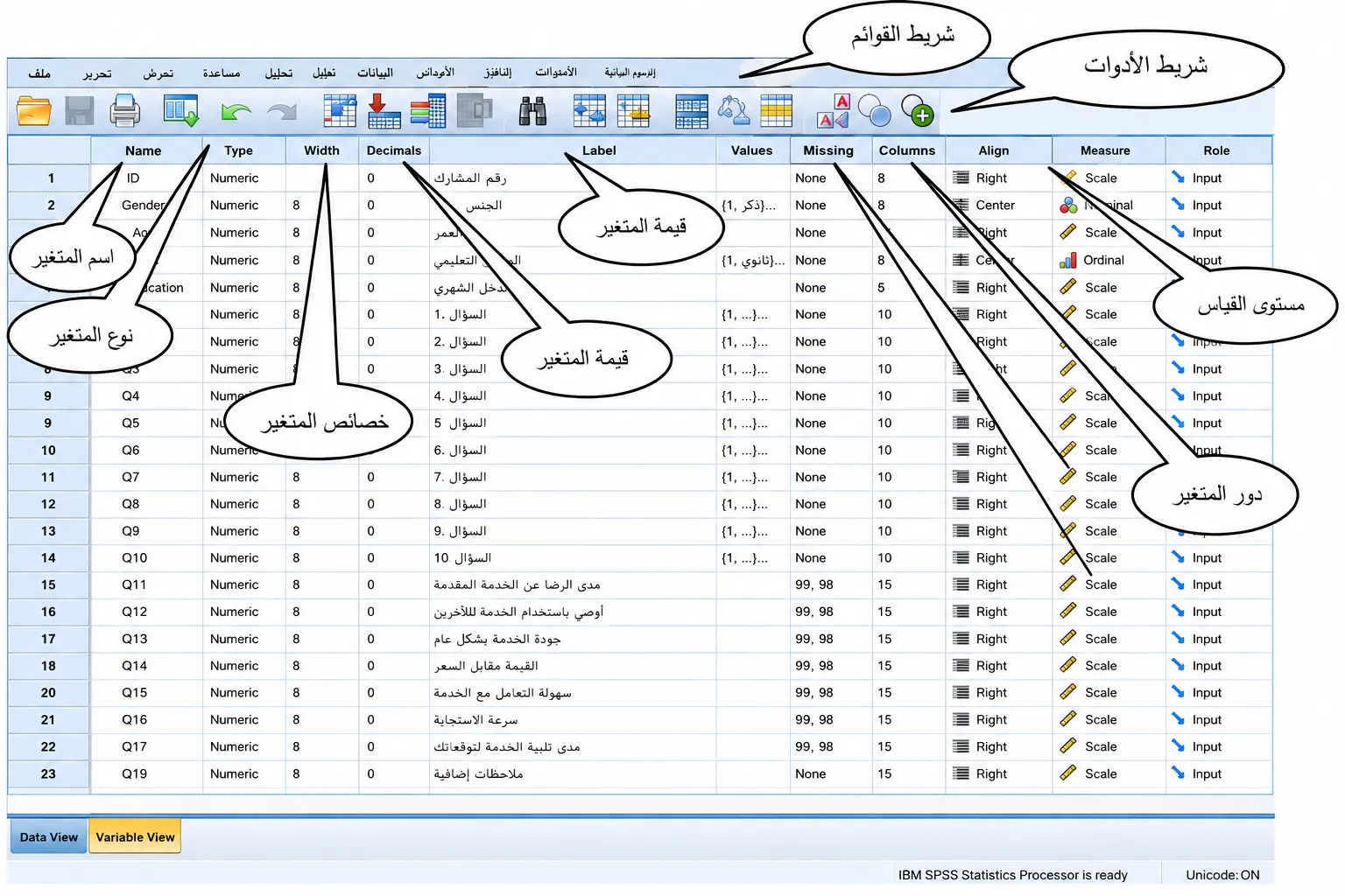 أسئلة عن برنامج SPSS